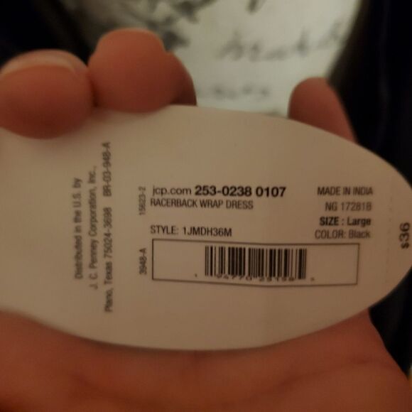 Myhah Ladies Black Racerback Wrap Dress - Size Large - Picture 5 of 7